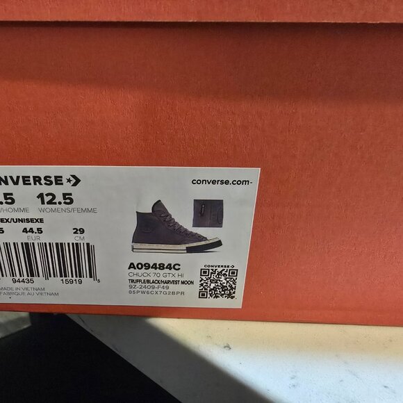 Converse Chuck 70 Gore-Tex High Top Truffle/Black Mens Size 10.5 A09484C New - Picture 7 of 7